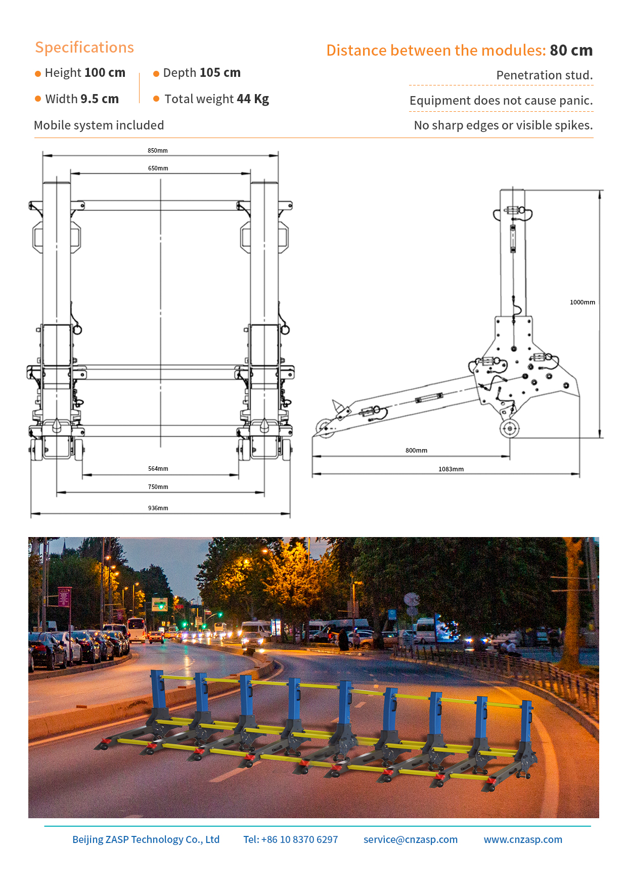 Customized Color Vehicle Stop Barrier Anti Truck Ram Barriers 1000mm Height