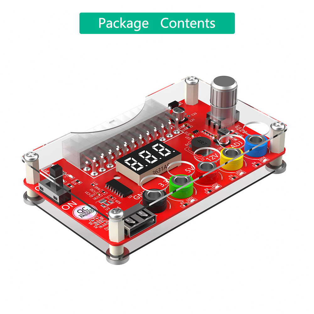 ATX Power Supply Breakout Board and Acrylic Case Kit Set for Easy Installation