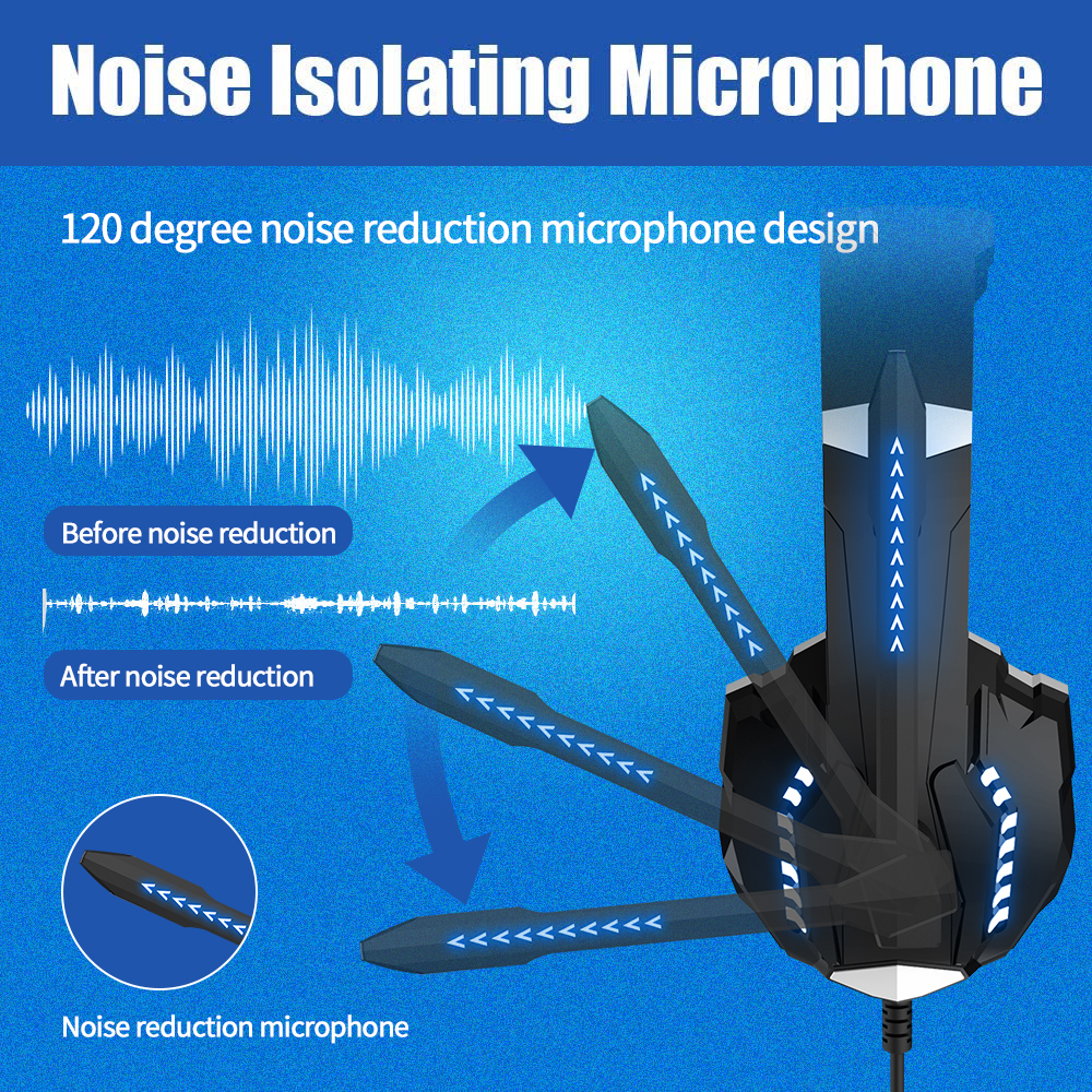 Waterproof Xbox And PC Gaming Headphones With Soft 120 Degree Adjustable Microphone