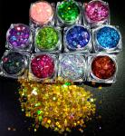 Holographic Chunky Shape Cosmetic Glitter Bulk 56 Colors for Nail Beauty
