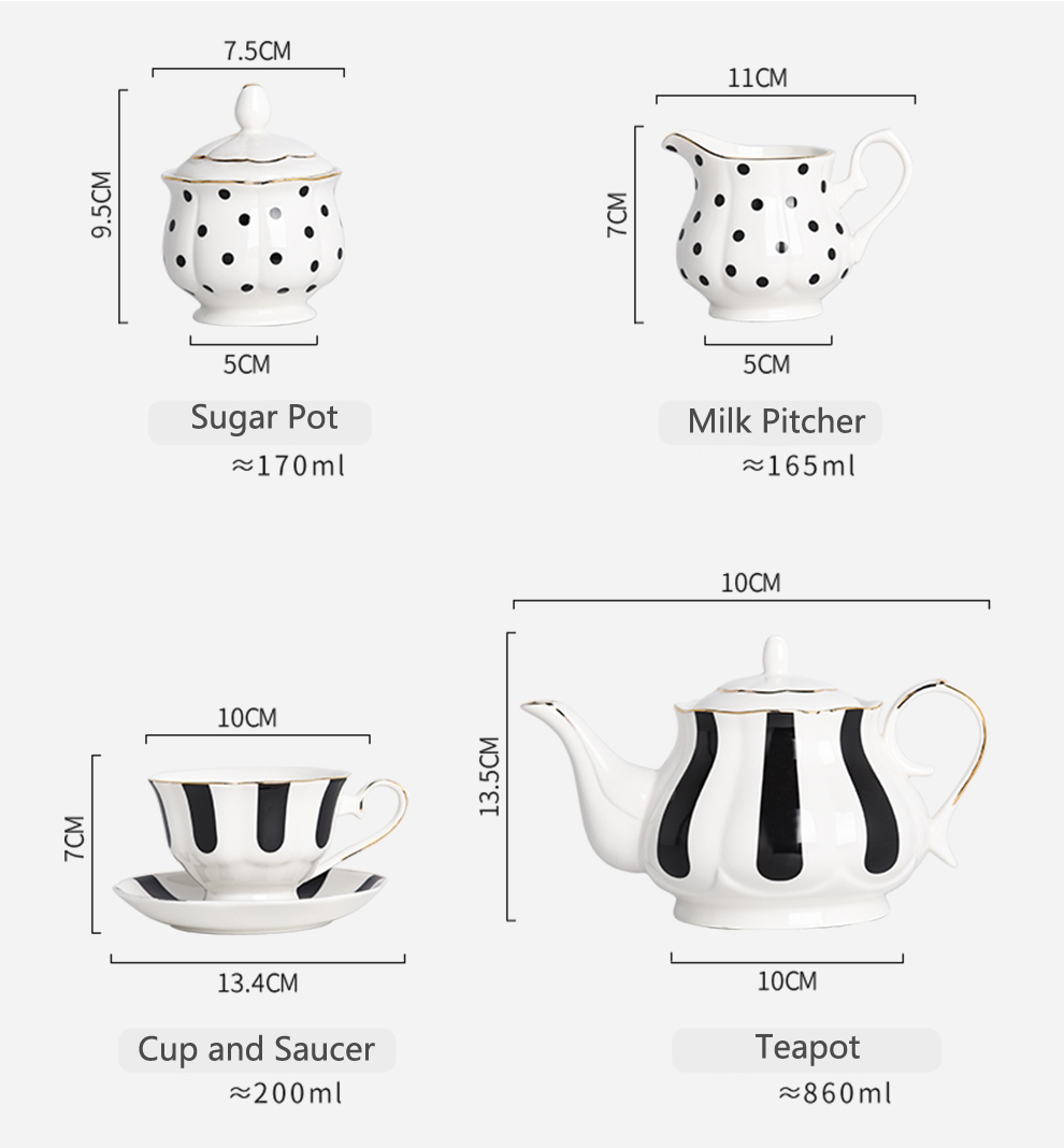 Cup Tea Set Of 6 Ceramic English Coffee Tea Sugar Container Set Arabic Teapot And Plate Suacer