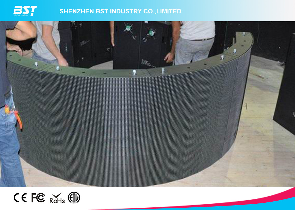 Indoor P6 Full Color convex/concave Curved LED Display screen SMD3528 IP43 for advertising