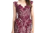 Lace Embroidery Burgundy Middle Eastern Evening Dresses Sweep Train Tapestry