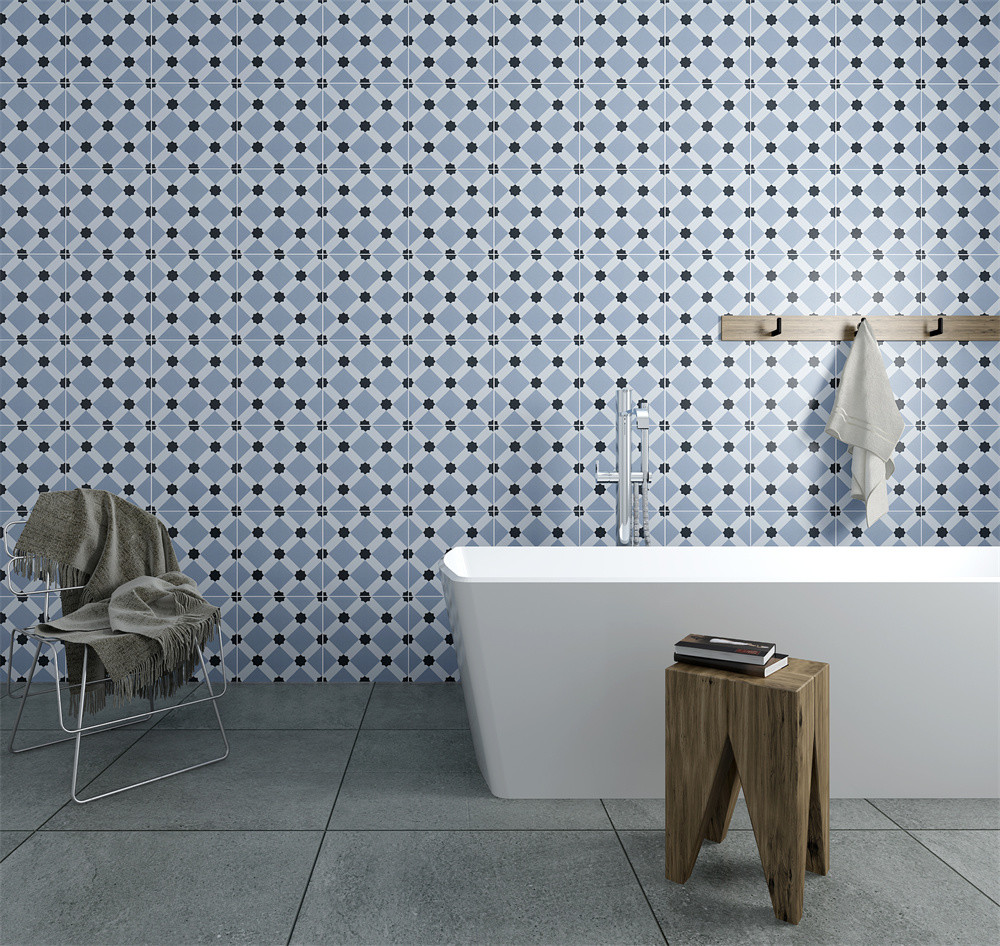 Blue Wear-Resistant 200x200mm Decorative Wall Tiles For Living Room And Durable Ceramic Rustic Tiles For Bedroom