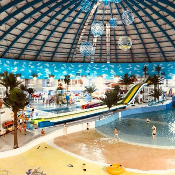 Customized Kazakhstan Astana Indoor Fiberglass Pool Water Slide Park Project