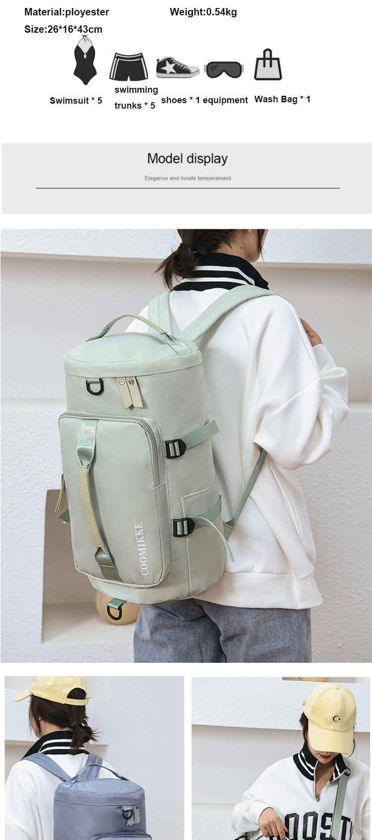 Gym Duffle Tote Bag Gym Bag With Shoe Compartment And Wet Pocket