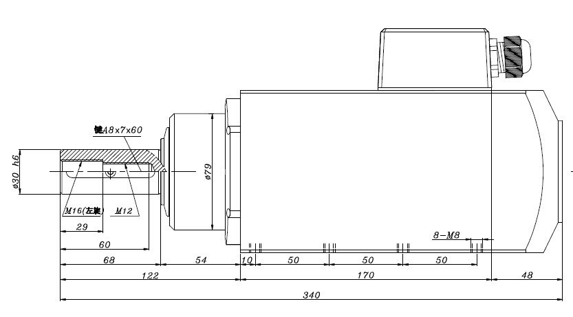 High speed motor of edge banding machine ,Trimming / End cutting / Pre-milling / Hogging / Corner round trimming