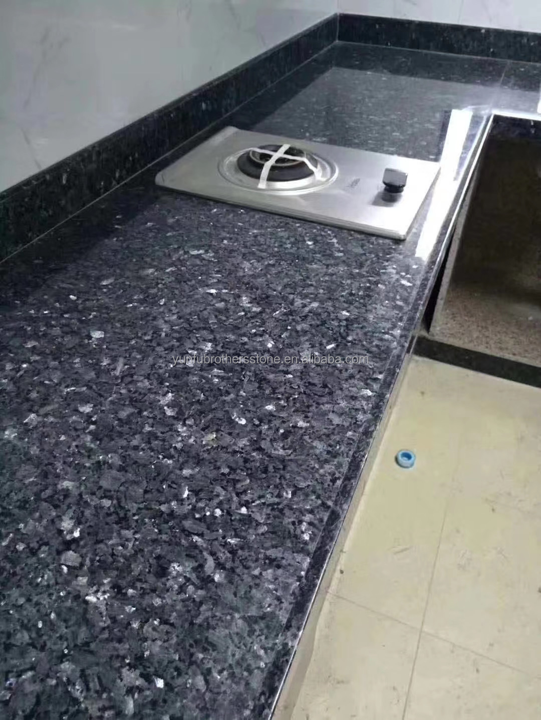 Modern Blue Granite Stone Slabs Prices for Natural Blue Pearl Countertop Renovation