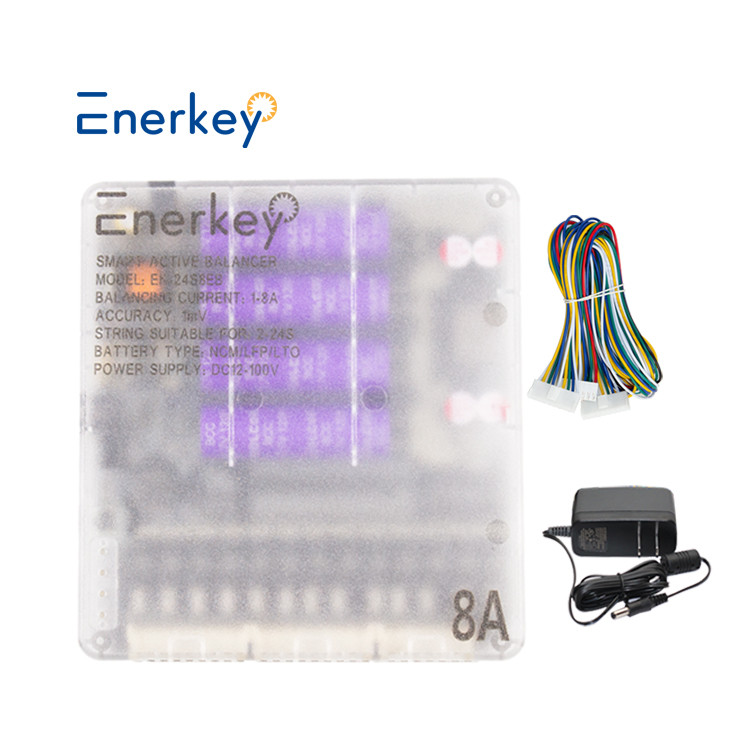 Enerkey BT Mobile App Smart Active Equalizer 8a Lifepo4 Active Cell Balancer For RV Energy Storage