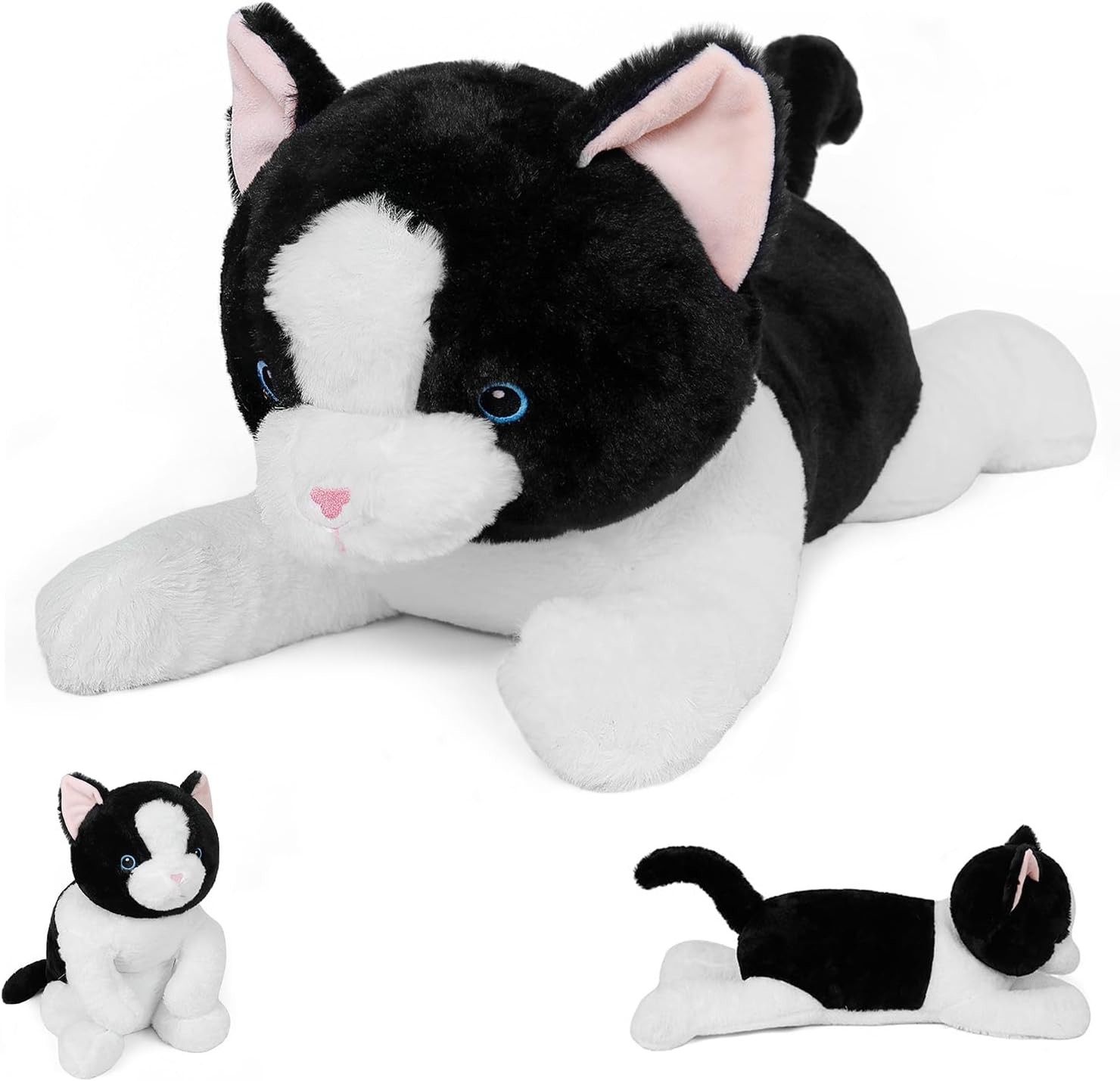 27 inches Cat Weighted stuffed animals, Cuddly Weighted Cat Plush Pillow Giant Plushie Ideal Gift for Adults & Kids
