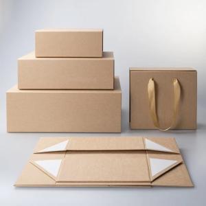 China Custom Matte Gold Paper Box Packaging Foldable Jewellery Gift Box wholesale
