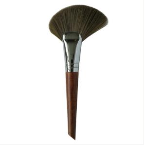 China Brown Powder Fan Brush , Multifunction Single Powder Brush wholesale