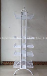 China Custom potato chip metal display rack with four Wire basket White wholesale
