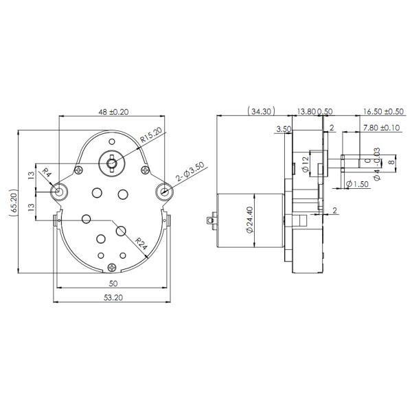 110g Tear Shape Gear Motor Pear Shape Dc Geared Motor 6RPM GM48P