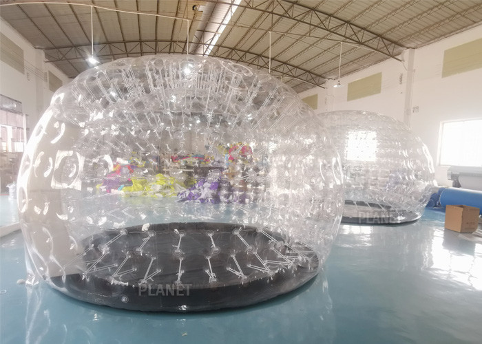 Camping Clear 0.7mm PVC Inflatable Dome Tent With Doors