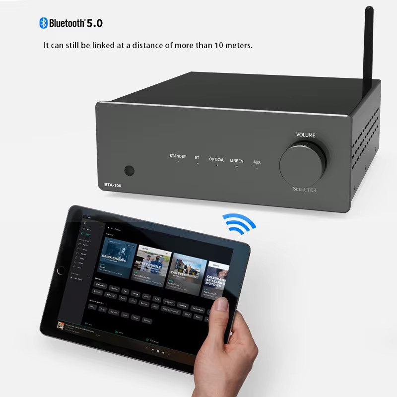 OEM Wireless Audio Power Amplifier Audio Power Amp Bluetooth Amplifier with HDMI Optical Input
