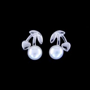 China Cherry Shape Children Silver Jewellery S925 Platinum With Real Pearl wholesale