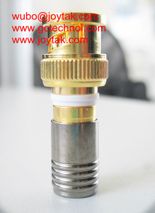 BNC male Coaxial Connector Compression Type 50ohm for RG6U coax Cable Gold Plated BNC shell