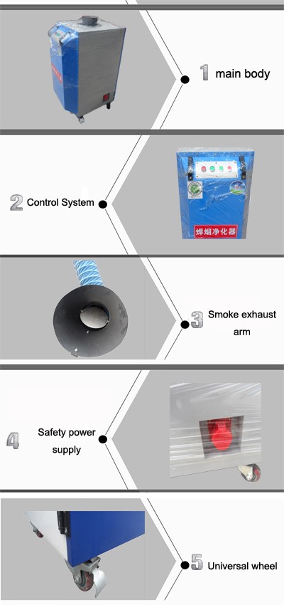 32 m2 Filter Area Industrial Portable Smoke Extractor for Welding and Soldering