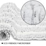 White Shaggy Chenille Bathroom Rugs Rectangle Water Absorption Bath Mat