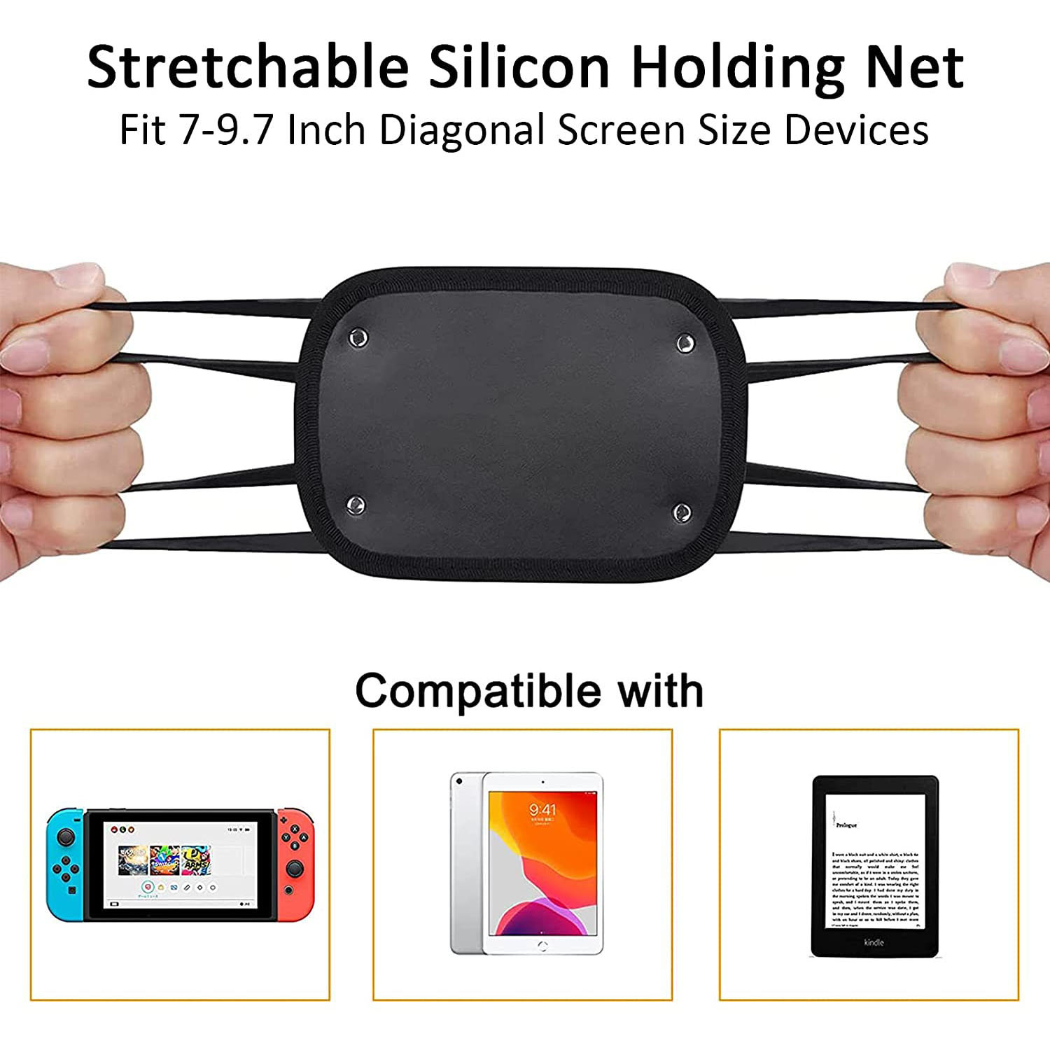 Car Headrest Mount Holder With Anti Slip Strap Silicone