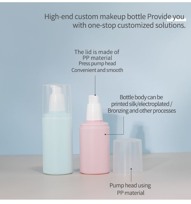 PE Material Cosmetic Lotion Bottles 80ml / 100ml Sunscreen Lotion Bottle For Cosmetics Shampoo