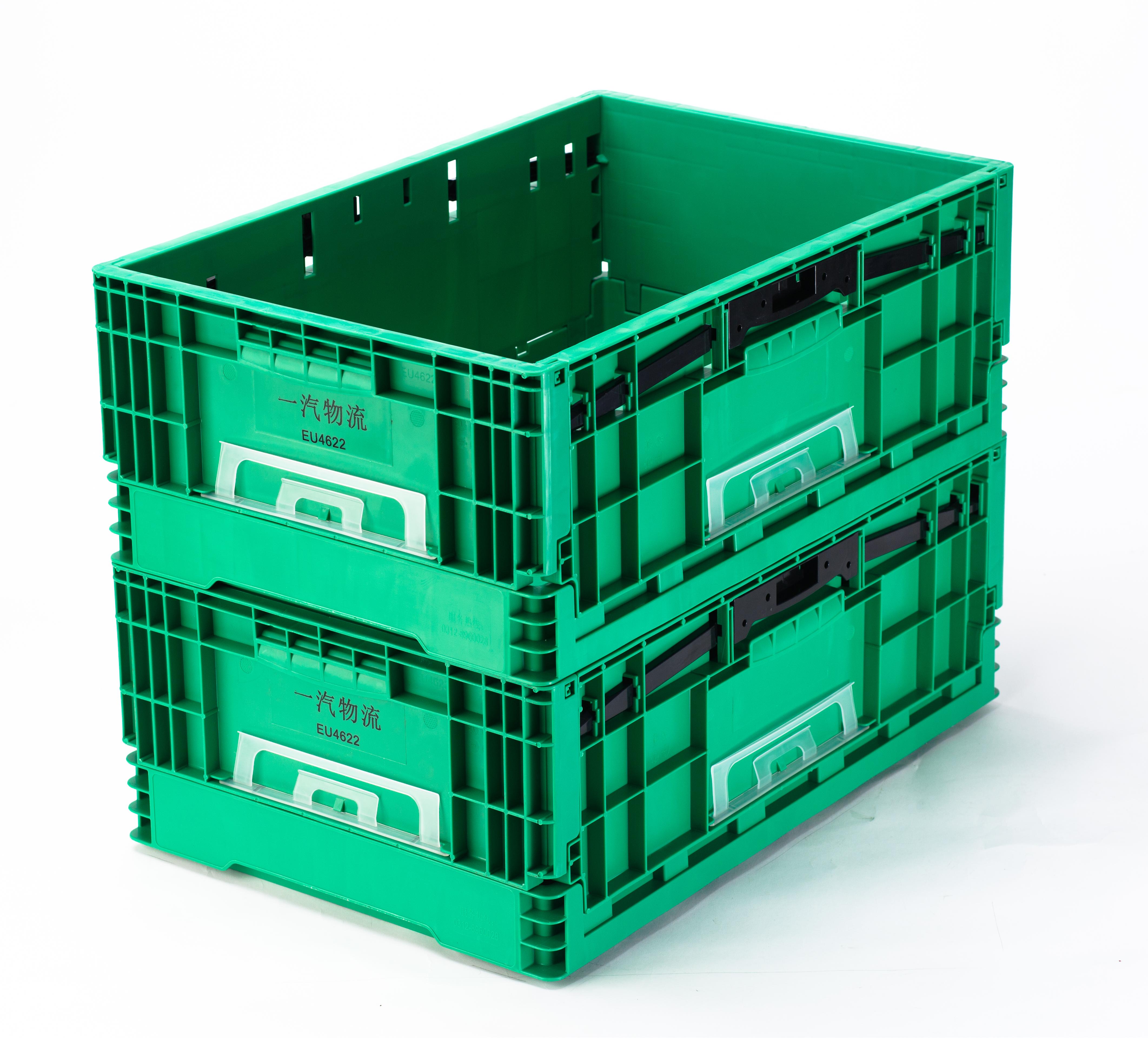 Foldable Stackable EU Plastic Parts Crate Eco-Friendly Moving Box for Easy Transport