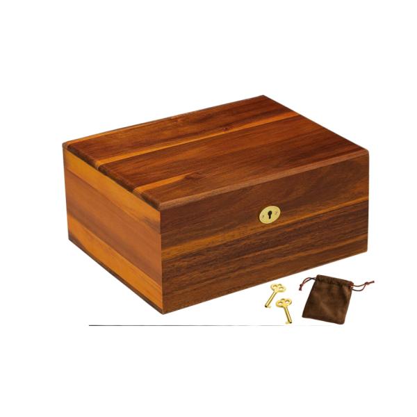 Large Premium Wooden Box Smooth stash Box with Hinged Lid Wooden Box with Lock and Key