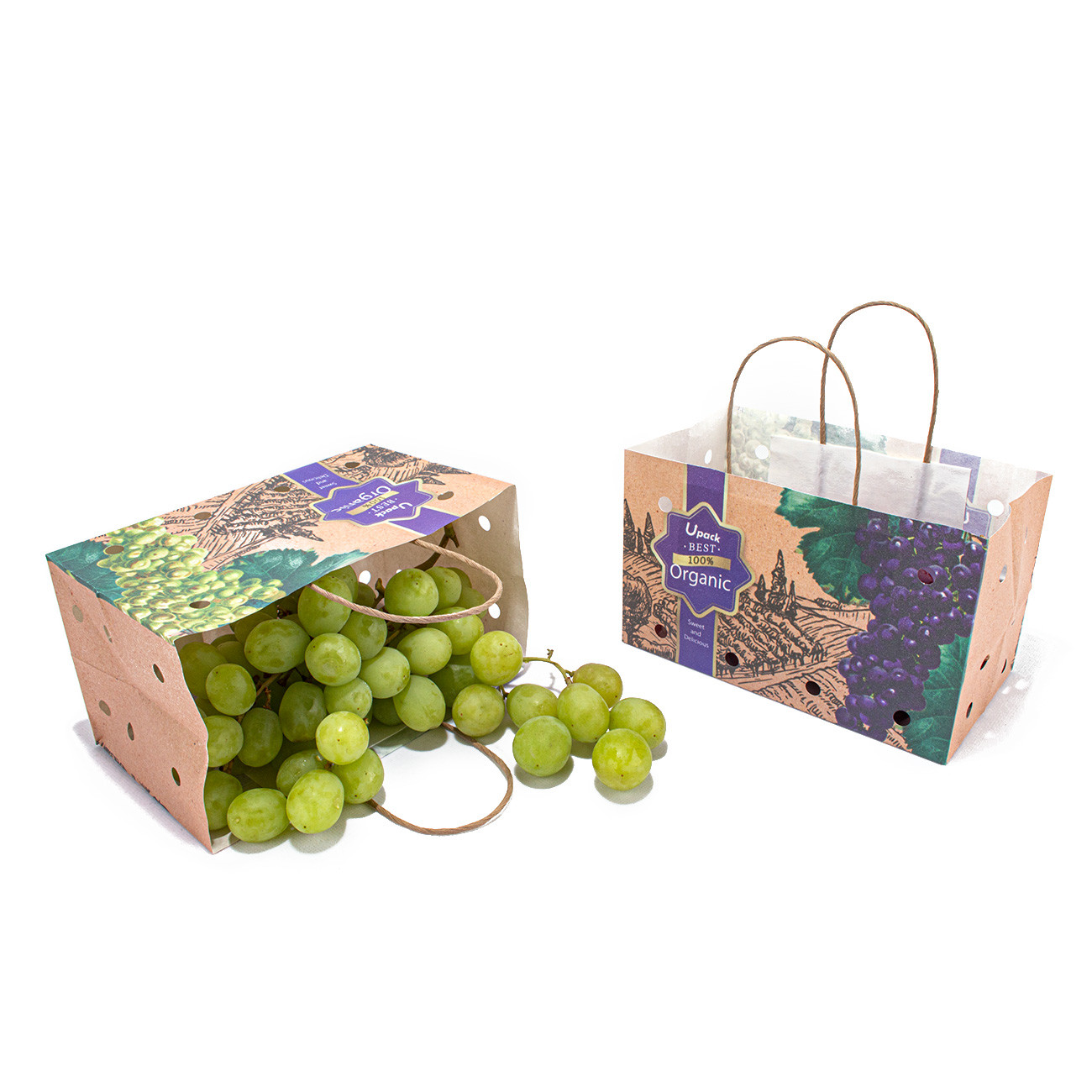 OEM Printing Fruit Paper Bags Wet Strength Kraft Paper Uncoated Lining