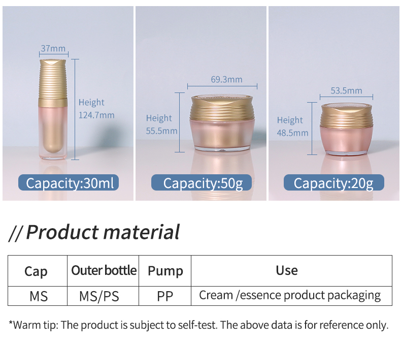 Plastic Round Acrylic Bottle 30ml 50ml 100ml 120ml Cream Lotion Bottle For Cosmetic Packaging