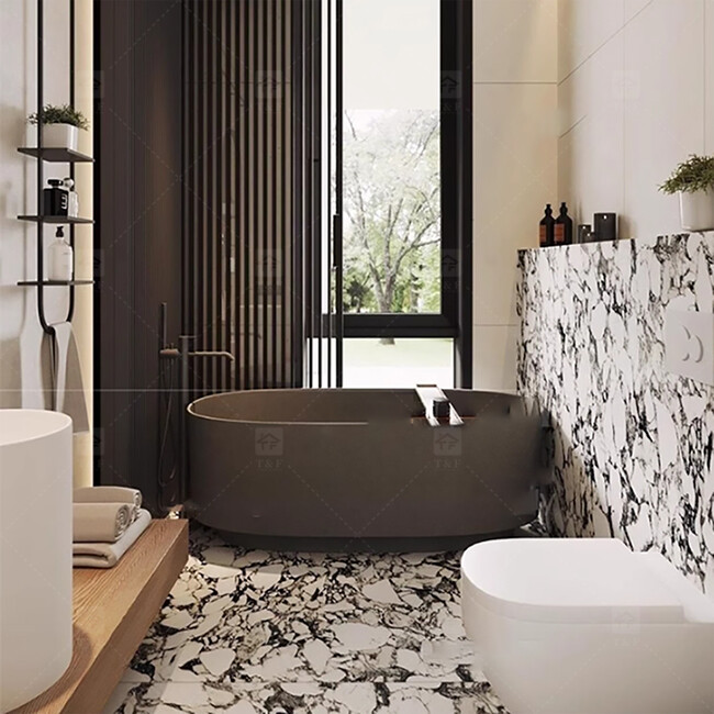 600x600mm White Matt Marble Glazed Ceramic Tiles Washroom Rustic Floor Wall Tiles