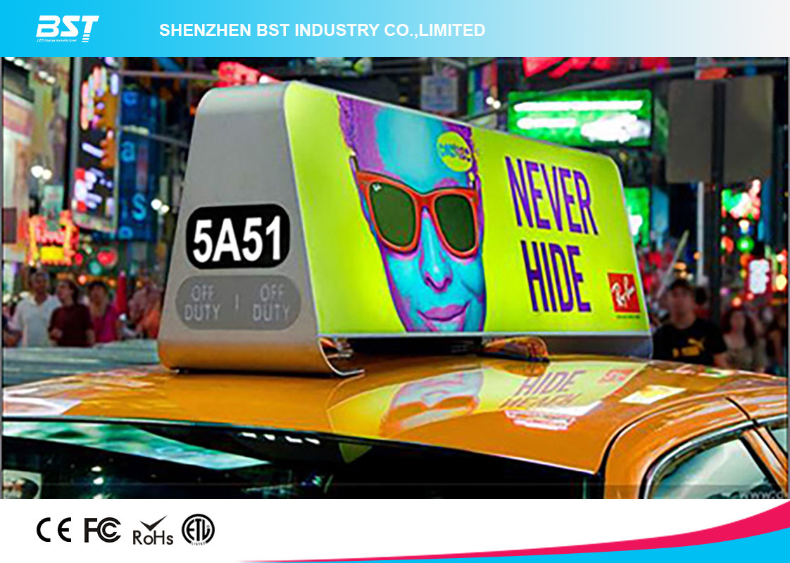 Commercial Taxi Rooftop Advertising Led Display 40000dots/Sqm , High Brightness