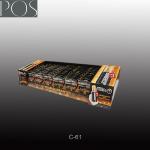 battery counter display unit on the store table