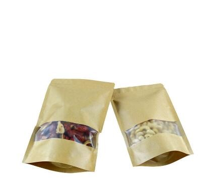 100% Security Food Grade Custom Window Design Stand Up Wax Paper Bags White For Food
