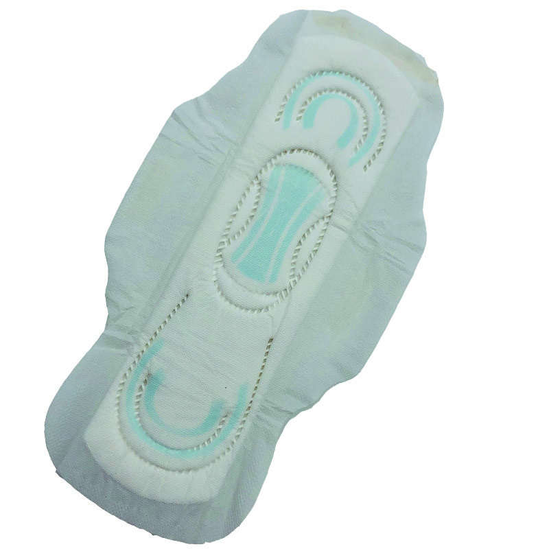 Disposable Sanitary Napkin White With Blue Chip Non Woven For Menstrual Use