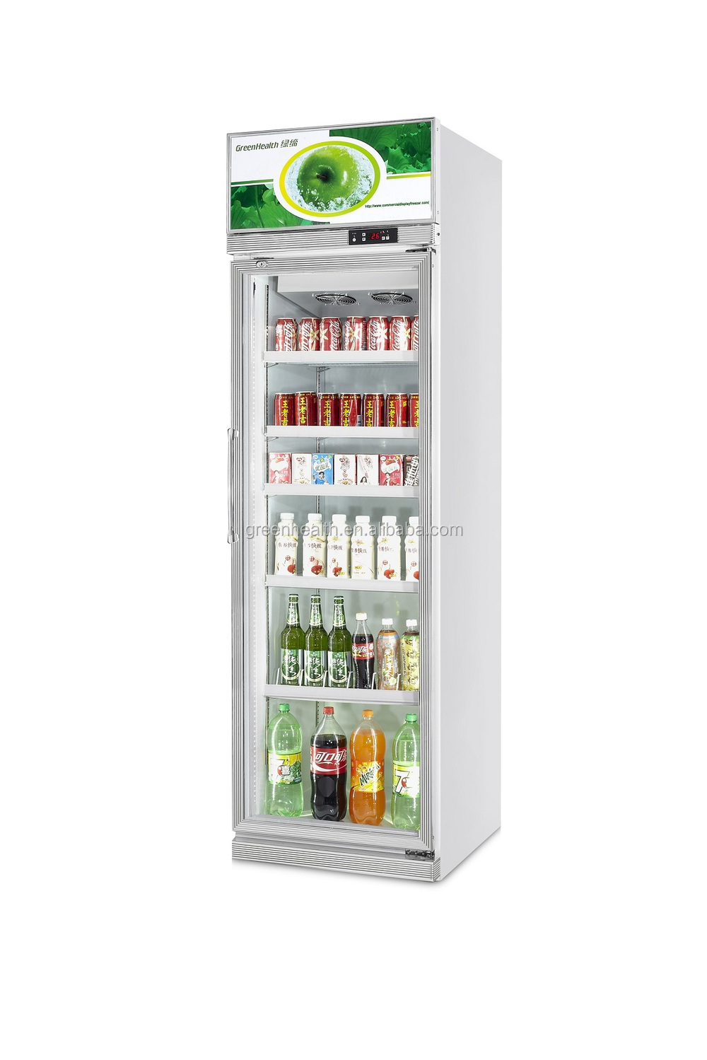 Beverage Upright Display Fridge 479L One Door Self Defrost Drinks Chiller