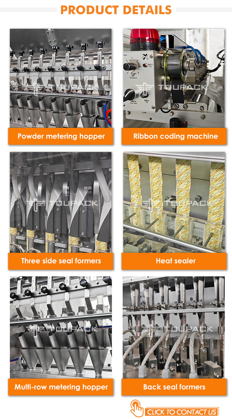 Automatic Multi Lane Powder Stick Sachet Packing Machine 2 Line Sugar Coffee Stick Packing Machine