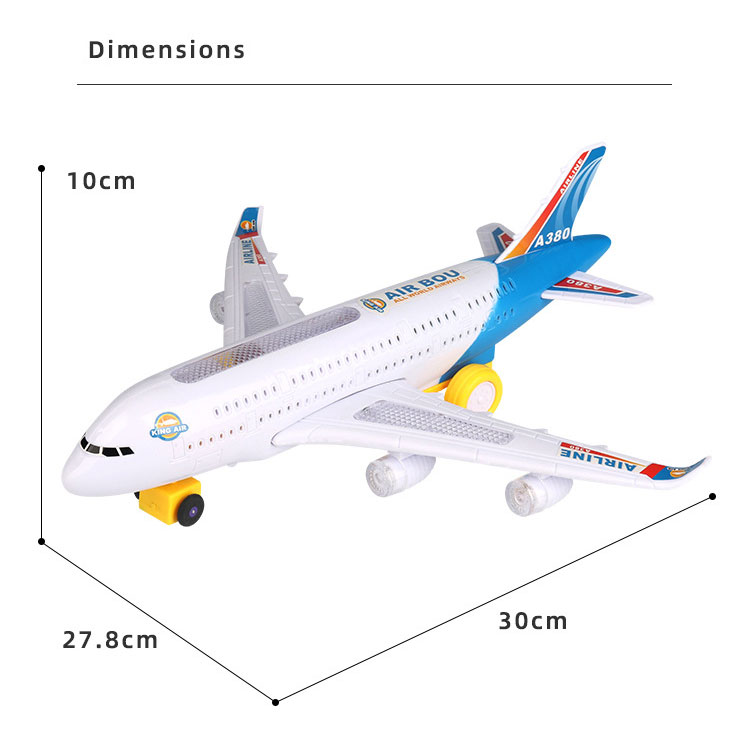 Children's Electric Toy Airplane A380 with Universal Wheels and Simulation Model