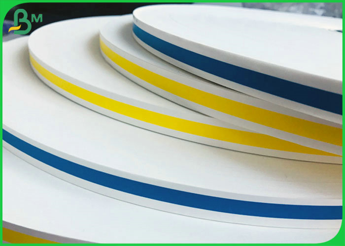 Virgin FDA White Kraft 60GSM Blue Colored Printed Straw outside Paper Roll