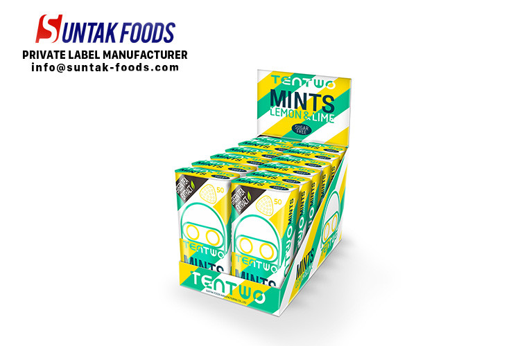 Lemon&Lime flavor sugar free mints candy with green tea extract