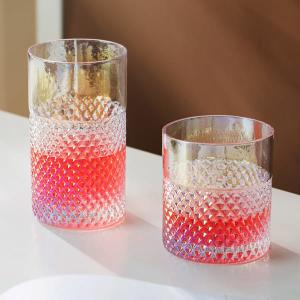 China Rainbow Coloured Highball Drinking Glasses 12 Oz 18 Oz Double Old Fashioned wholesale