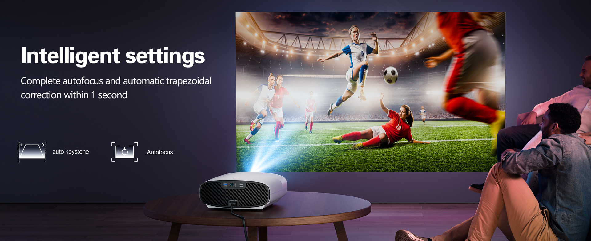 Flyin LCD LED Lamps Android Projector Built-In Stereo Speaker US EURO Plug