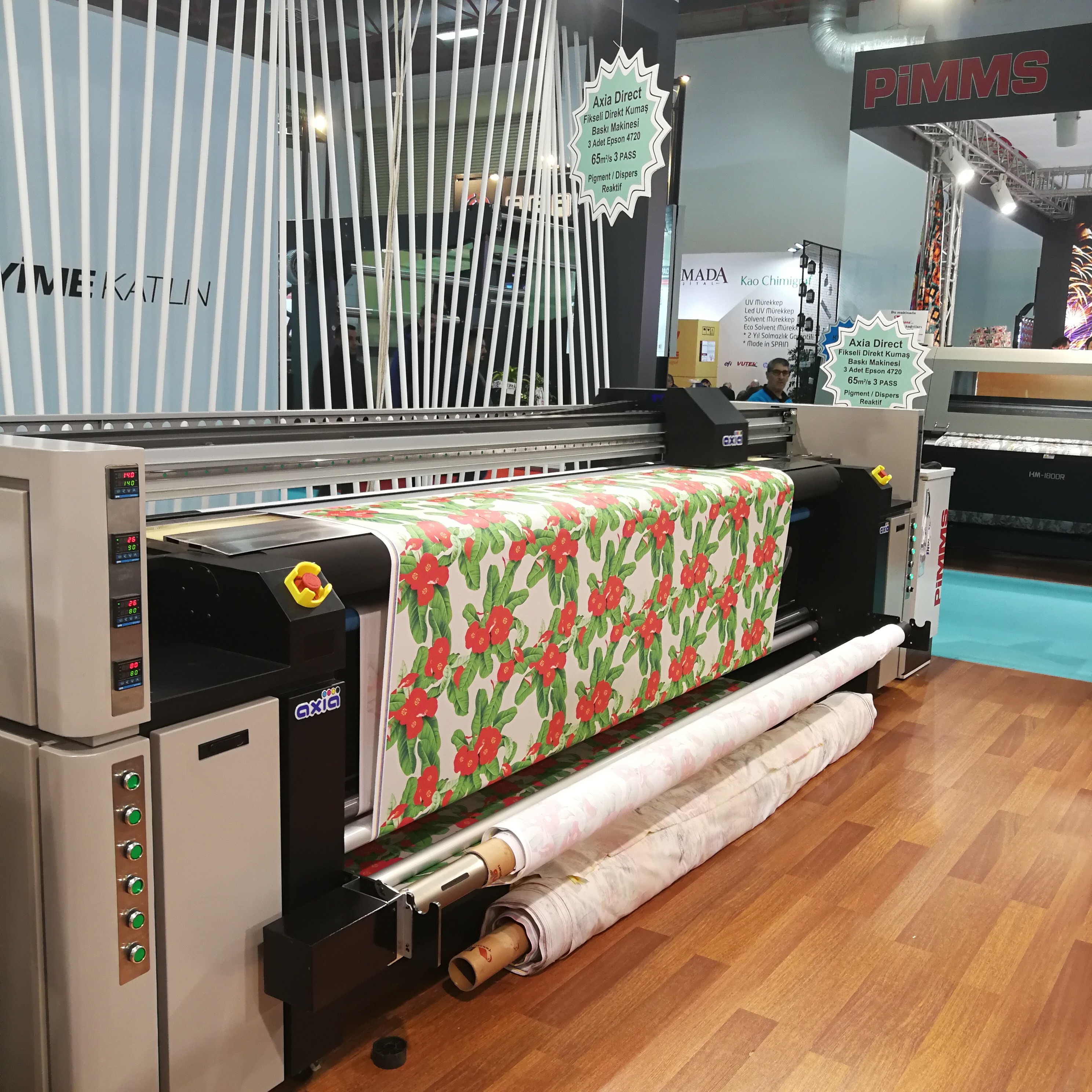 2000mm Width 1800dpi Pigment Ink Fixation Fabric Plotter