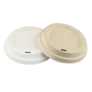 China 100% Biodegradable Eco 90mm Brown Natural Sugarcane Pulp Cup Lids wholesale