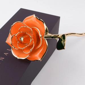 China Rose Long Stem Dipped 24k Gold Rose preserved rose in Gift Box with Clear Display Stand Best Gift Wholesale rose gift wholesale