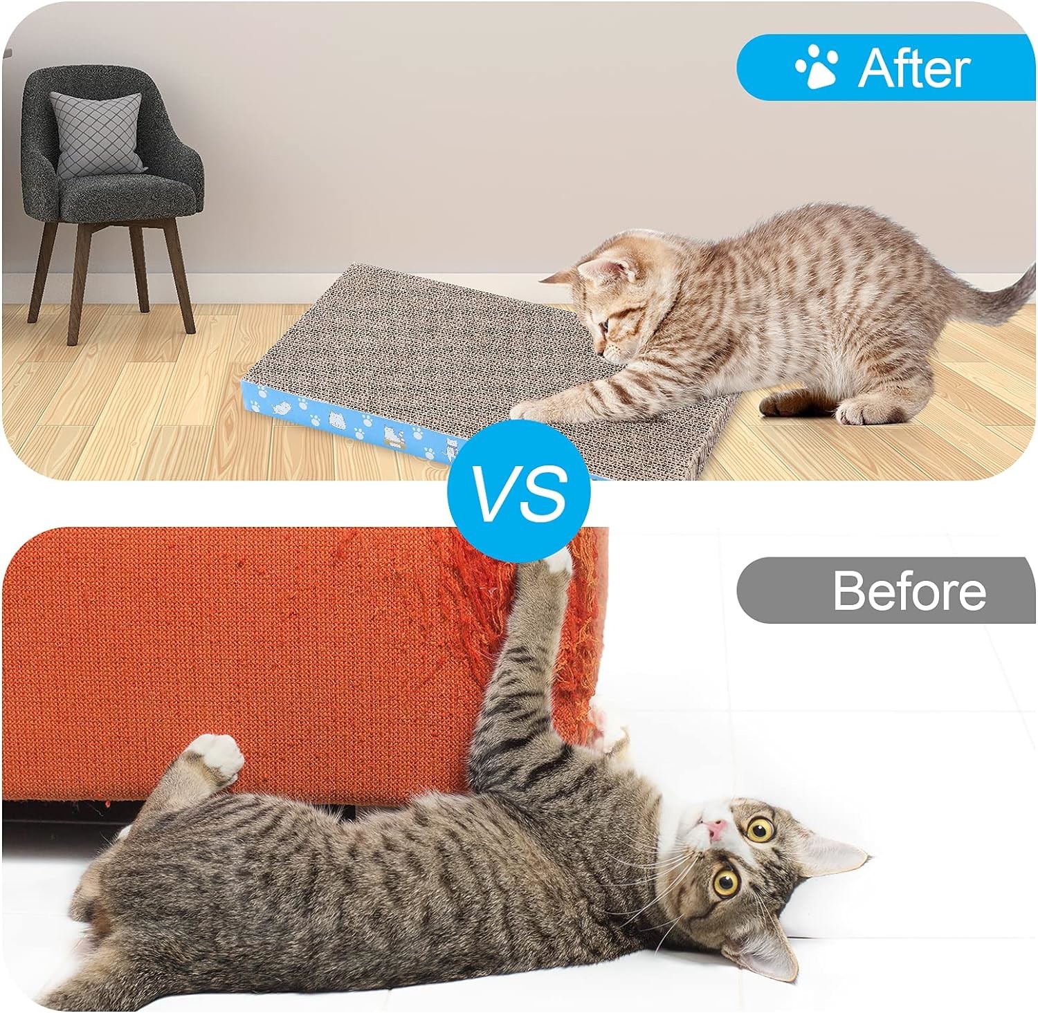 OEM Cat Scratching Boards Reversible Cat Scratcher Box Corrugated Cardboard Scratcher