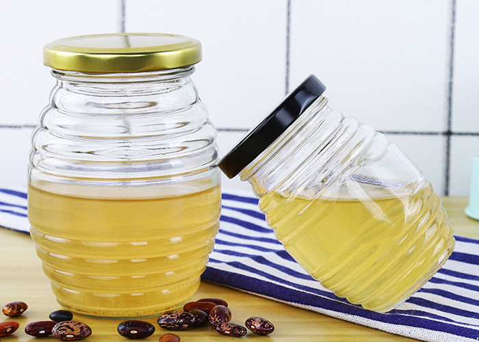 4 Oz Honey Jars Transparent Spiral Storage Tank High Borosilicate Glass