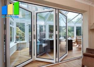 China Outdoor Aluminium Bi Folding Glass Door Accordion Sliding Patio Folding Doors wholesale