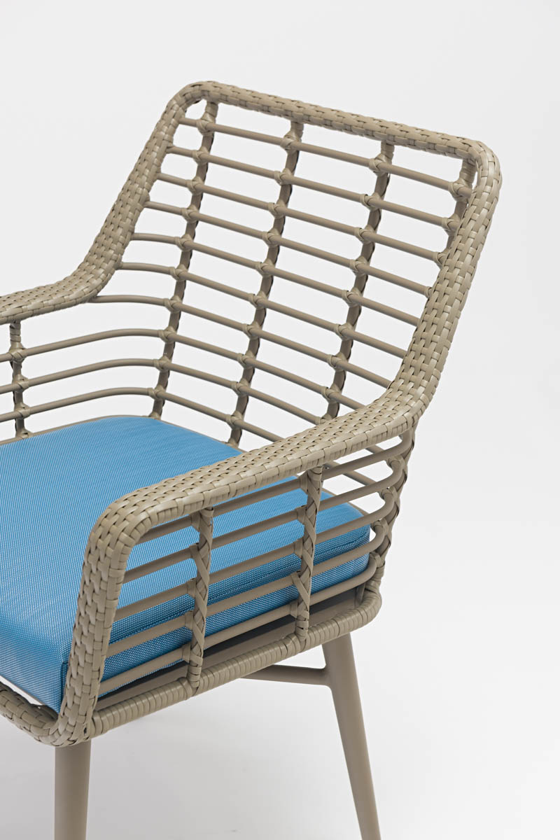 Powder Coated Frame Garden Rattan Chair for Water-proof and Sun-proof Outdoor Furniture
