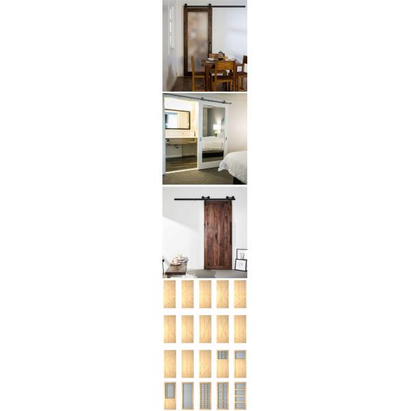 wholesale 100% solid wood sliding barn doors with glass insert